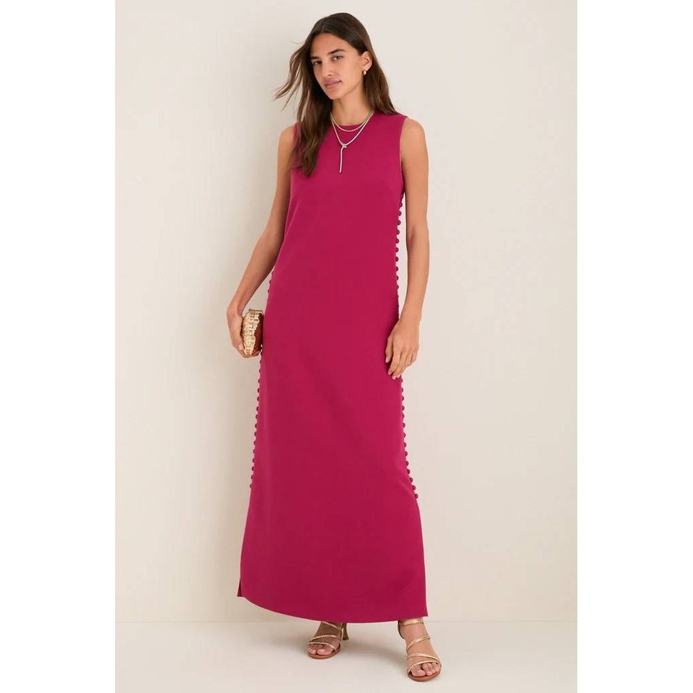 NWT Tuckernuck Raspberry Crepe Button Camille Maxi Dress (MSRP: $298) Size 6
